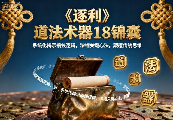 《逐利》道法术器18锦囊，系统化揭示搞钱逻辑，浓缩关键心法，颠覆传统思维-资源大汇总