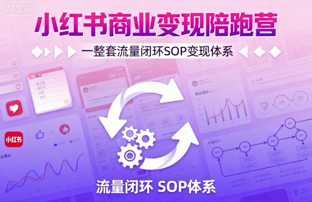 小红书商业变现陪跑营，轻IP矩阵 私域获客 聚光投流，一整套流量闭环SOP变现体系-资源大汇总