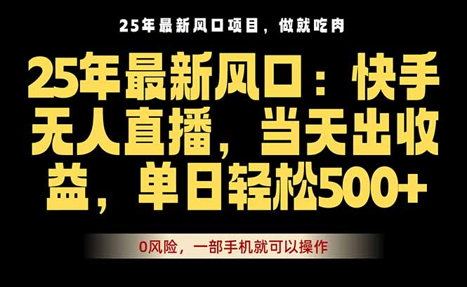 25年最新无人直播玩法，当天秒出单，一部手机就可操作-资源大汇总