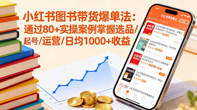 小红书图书带货爆单法：通过80+实操案例掌握选品/起号/运营/日均1000+收益-资源大汇总