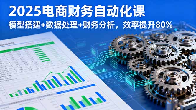 2025电商财务自动化课，模型搭建+数据处理+财务分析，效率提升80%-资源大汇总