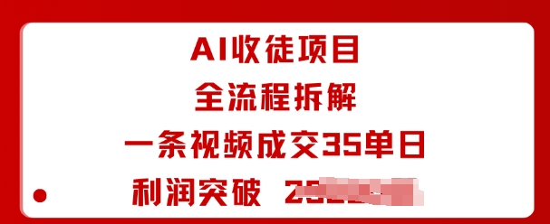 AI收徒项目全流程拆解一条视频成交35单日利润突破1k+-资源大汇总