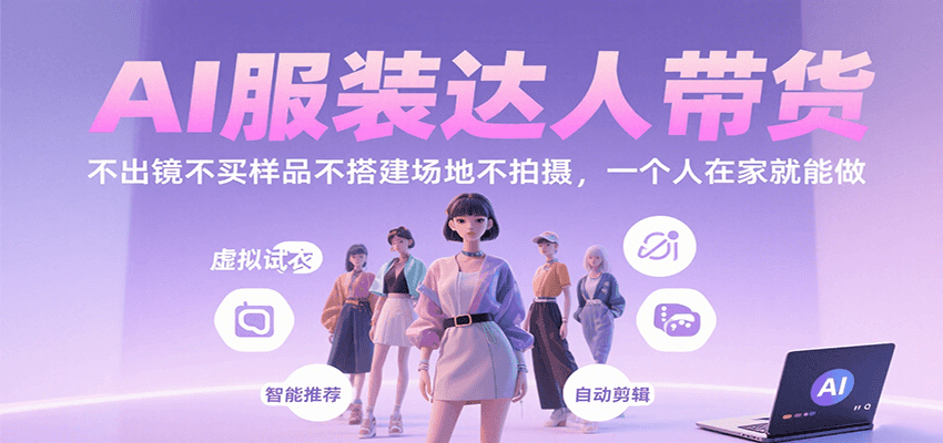 AI服装达人带货，不出镜不买样品不搭建场地不拍摄，一个人在家就能做-资源大汇总