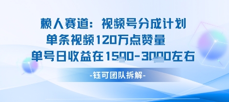 视频号分成计划新赛道玩法，单条收益突破了120W，综合收益在3k上下-资源大汇总