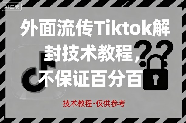 外面流传Tiktok解封技术教程，不保证百分百，具体自测-资源大汇总
