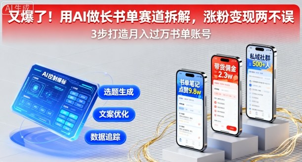 又爆了！用AI做长书单赛道拆解，涨粉变现两不误-资源大汇总