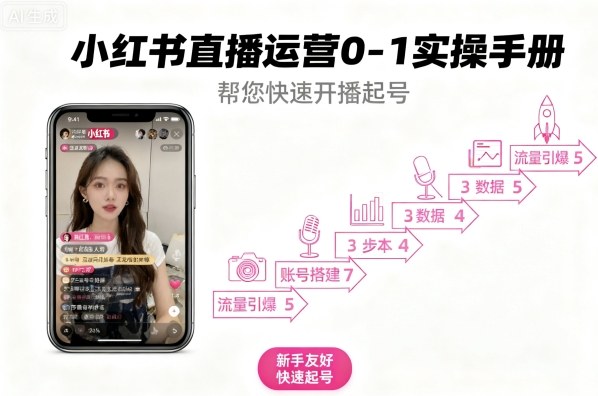 小红书直播运营0-1实操手册，帮您快速开播起号-资源大汇总