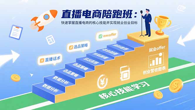 直播电商陪跑班：快速掌握直播电商的核心技能并实现就业/创业目标-资源大汇总