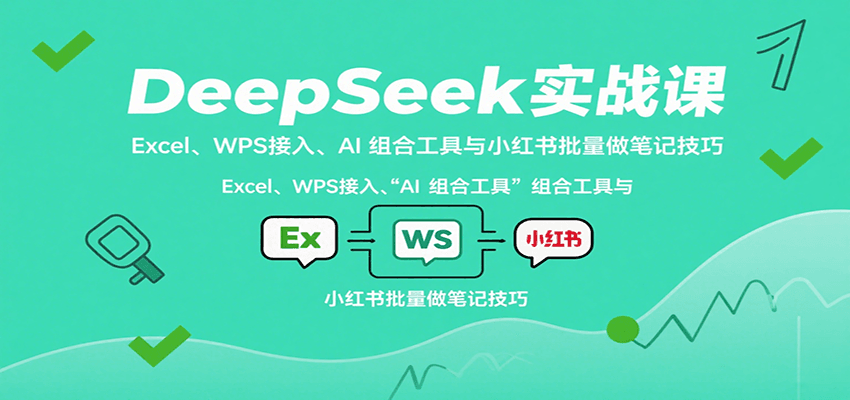DeepSeek实战课：Excel、WPS接入、AI 组合工具与小红书批量做笔记技巧-资源大汇总