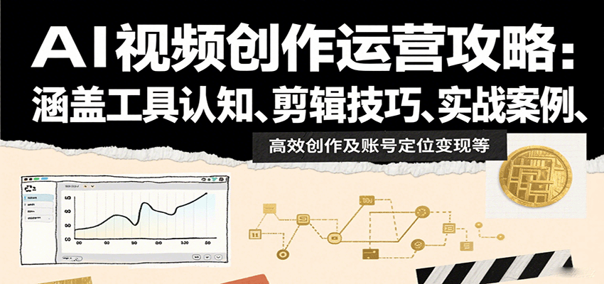 AI视频创作运营攻略：涵盖工具认知、剪辑技巧、实战案例、高效创作及账号定位变现等-资源大汇总