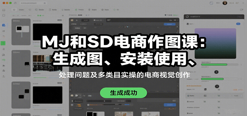 MJ和SD电商作图课：生成图、安装使用、处理问题及多类目实操的电商视觉创作-资源大汇总