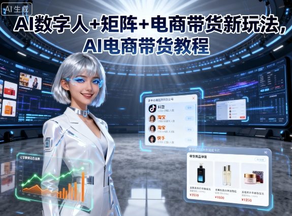 AI数字人+矩阵+电商带货新玩法，AI电商带货教程-资源大汇总