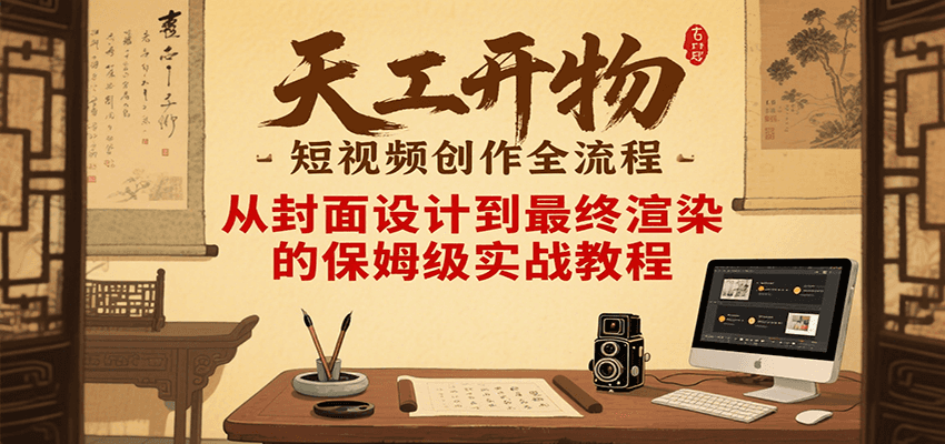 天工开物短视频创作全流程，从封面设计到最终渲染的保姆级实战教程-资源大汇总