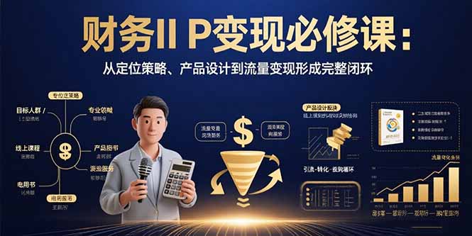 财务IP变现必修课：从定位策略、产品设计到流量变现形成完整闭环-资源大汇总