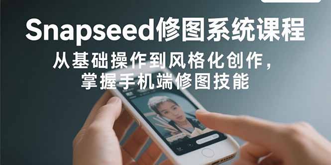 Snapseed修图系统课程：从基础操作到风格化创作，掌握手机端修图技能-资源大汇总
