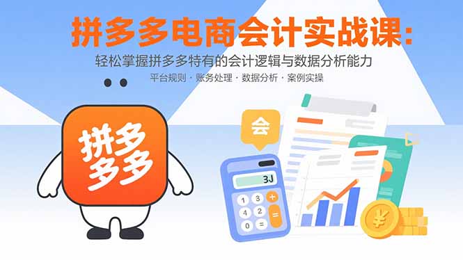 拼多多电商会计实战课：轻松掌握拼多多特有的会计逻辑与数据分析能力-资源大汇总