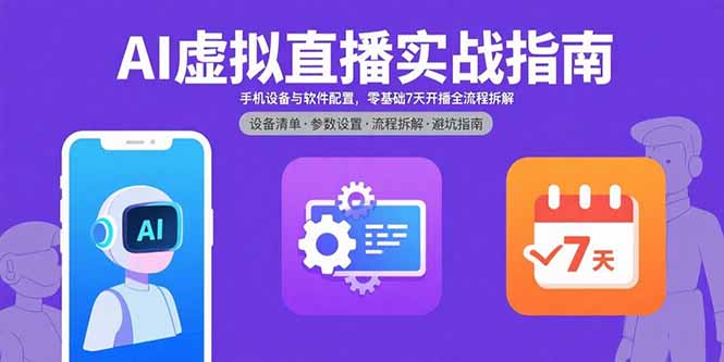 AI虚拟直播实战指南，手机设备与软件配置，零基础7天开播全流程拆解-资源大汇总