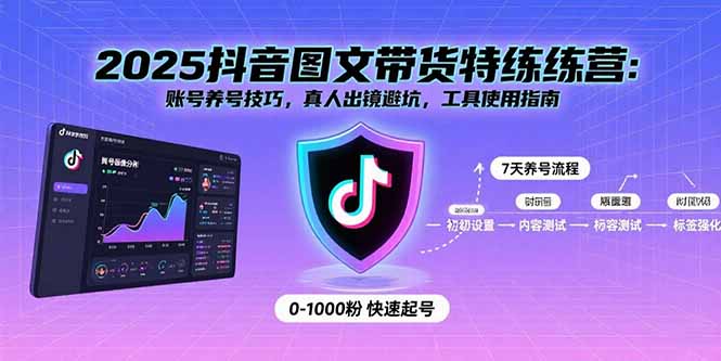 2025抖音图文带货特练营：账号养号技巧，真人出镜避坑，工具使用指南-资源大汇总