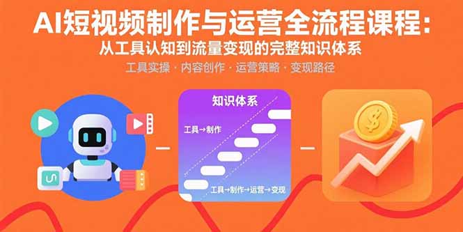 AI短视频制作与运营全流程课程：从工具认知到流量变现的完整知识体系-资源大汇总