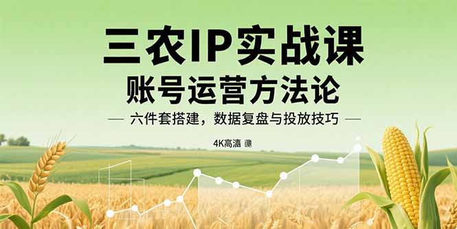 三农IP实战课：账号运营方法论，六件套搭建，数据复盘与投放技巧-资源大汇总