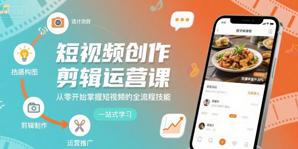 短视频创作剪辑运营课，从零开始掌握短视频的全流程技能-资源大汇总