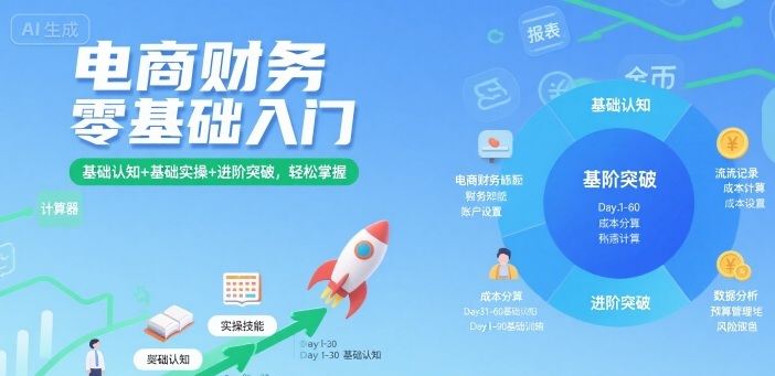 电商财务零基础入门，基础认知+基础实操+进阶突破，轻松掌握-资源大汇总