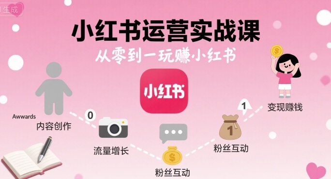 小红书运营实战课，从零到一玩賺小红书-资源大汇总