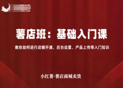 小红薯薯店商城卖货，基础入门课，教你如何进行店铺开通、后台设置、产品上传等入门知识-资源大汇总