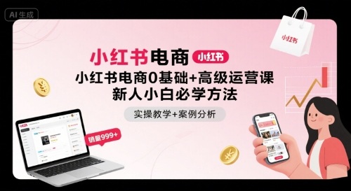 小红书电商0基础+高级运营课，新人小白必学方法，实操教学+案例分析-资源大汇总