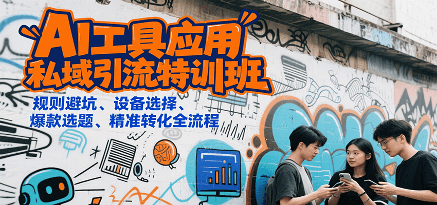 AI工具应用私域引流特训班，规则避坑、设备选择、爆款选题、精准转化全流程-资源大汇总