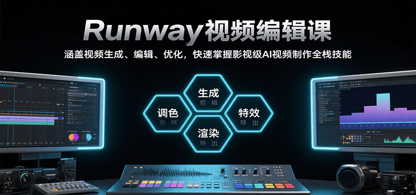Runway视频编辑课，涵盖视频生成、编辑、优化，快速掌握影视级AI视频制作全栈技能-资源大汇总
