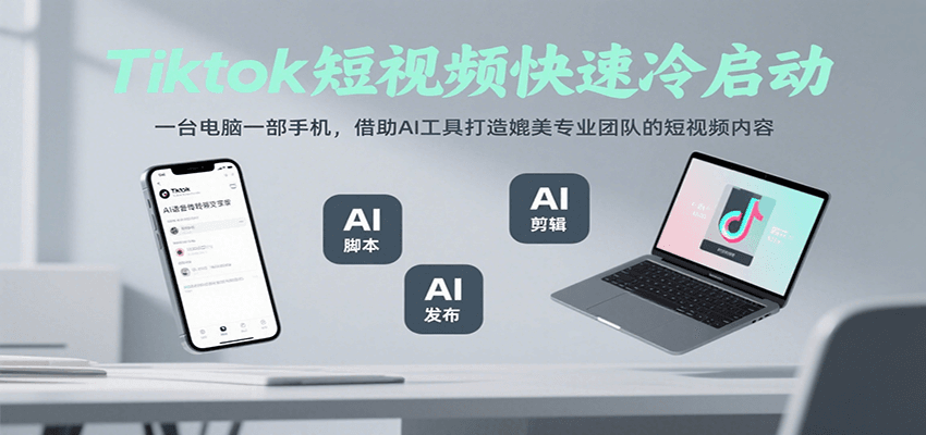 Tiktok短视频快速冷启动，一台电脑一部手机，借助AI工具打造媲美专业团队的短视频内容-资源大汇总