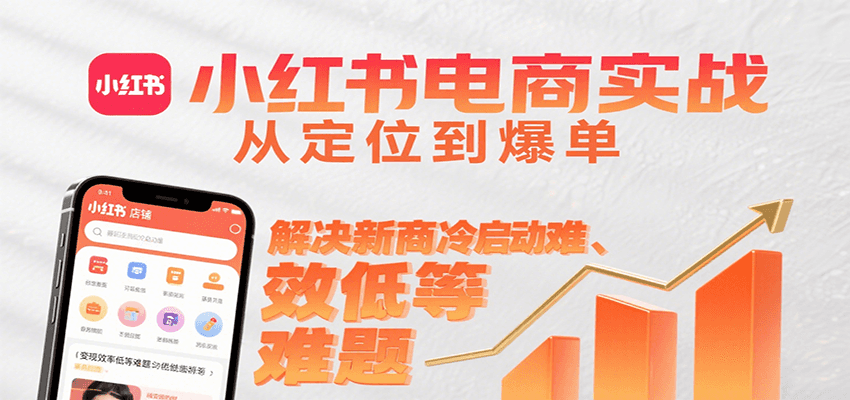 小红书电商实战，从定位到爆单解决新商冷启动难、变现效率低等难题-资源大汇总