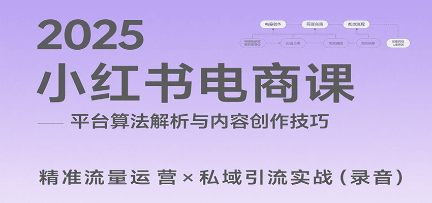 2025小红书电商课：解析算法，创作高转化内容，助力卖家获取流量实现变现(录音)-资源大汇总