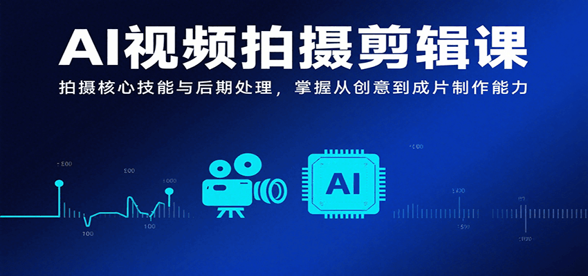 AI视频拍摄剪辑课，拍摄核心技能与后期处理，掌握从创意到成片制作能力-资源大汇总