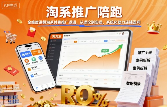 淘系推广陪跑，全维度讲解淘系付费推广逻辑，从理论到实操，系统化助力店铺盈利-资源大汇总