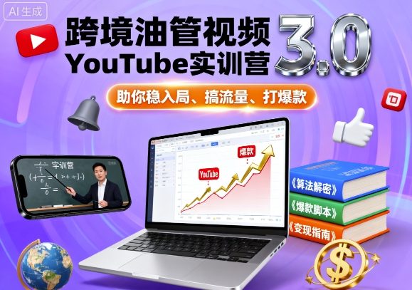 跨境油管视频YouTube实训营3.0，助你稳入局、搞流量、打爆款-资源大汇总