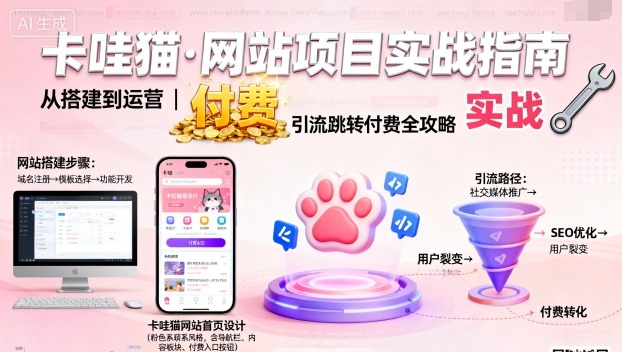 卡哇猫·网站项目，网站搭建与运营以及引流跳转付费-资源大汇总