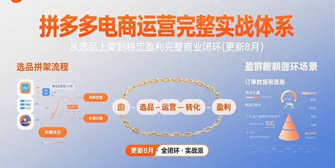 拼多多电商运营完整实战体系，从选品上架到稳定盈利完整商业闭环(更新8月-资源大汇总