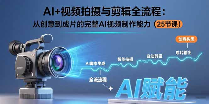 AI+视频拍摄与剪辑全流程：从创意到成片的完整AI视频制作能力(25节课-资源大汇总