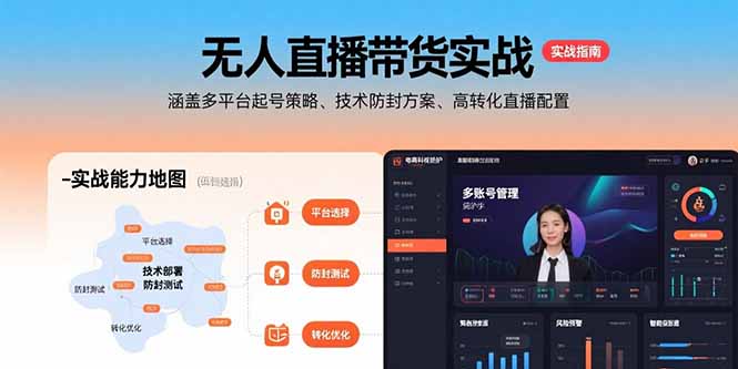 无人直播带货实战，涵盖多平台起号策略、技术防封方案、高转化直播配置-资源大汇总