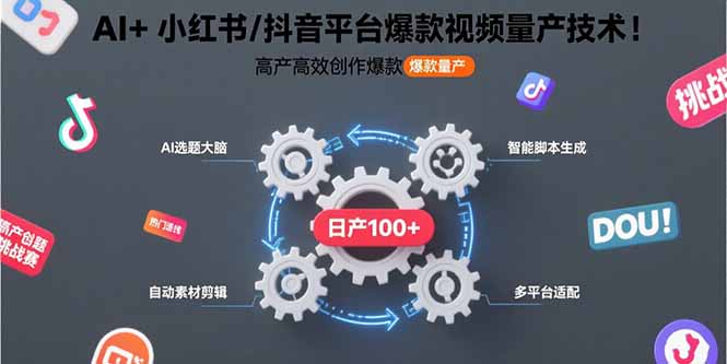 AI+小红书/抖音平台爆款视频量产技术：高产高效创作爆款视频！-资源大汇总