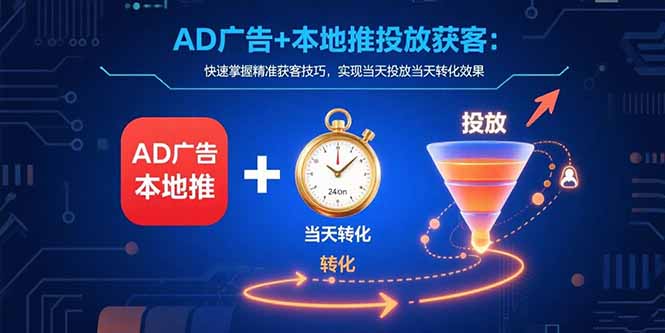 AD广告+本地推投放获客：快速掌握精准获客技巧，实现当天投放当天转化效果-资源大汇总