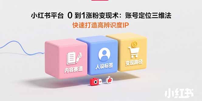 小红书平台0到1涨粉变现术：账号定位三维法，快速打造高辨识度IP-资源大汇总