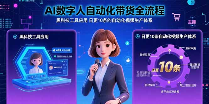 AI数字人自动化带货全流程：黑科技工具应用 日更10条的自动化视频生产体系-资源大汇总