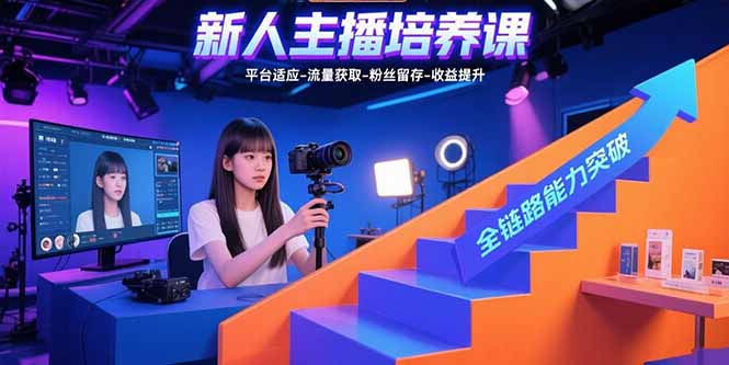 新人主播培养课：平台适应-流量获取-粉丝留存-收益提升 全链路能力突破-资源大汇总