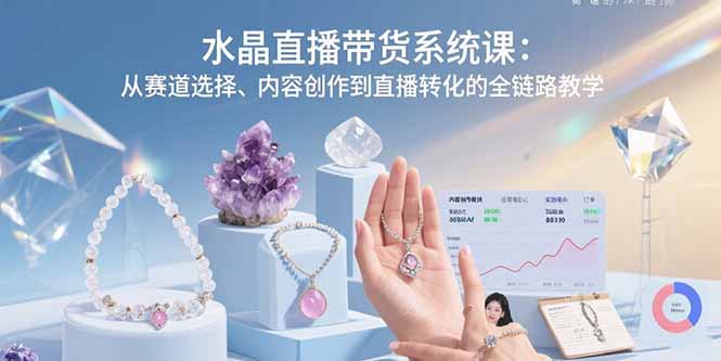 水晶直播带货系统课：从赛道选择、内容创作到直播转化的全链路教学-资源大汇总