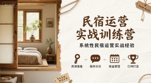 民宿运营实战训练营，系统性民宿运营实战经验-资源大汇总