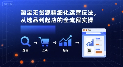 淘宝无货源精细化运营玩法，从选品到起店的全流程实操-资源大汇总