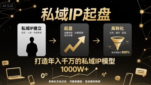 私域IP起盘，私域ip建立、起盘、高转化，打造年入千万的私域ip模型-资源大汇总